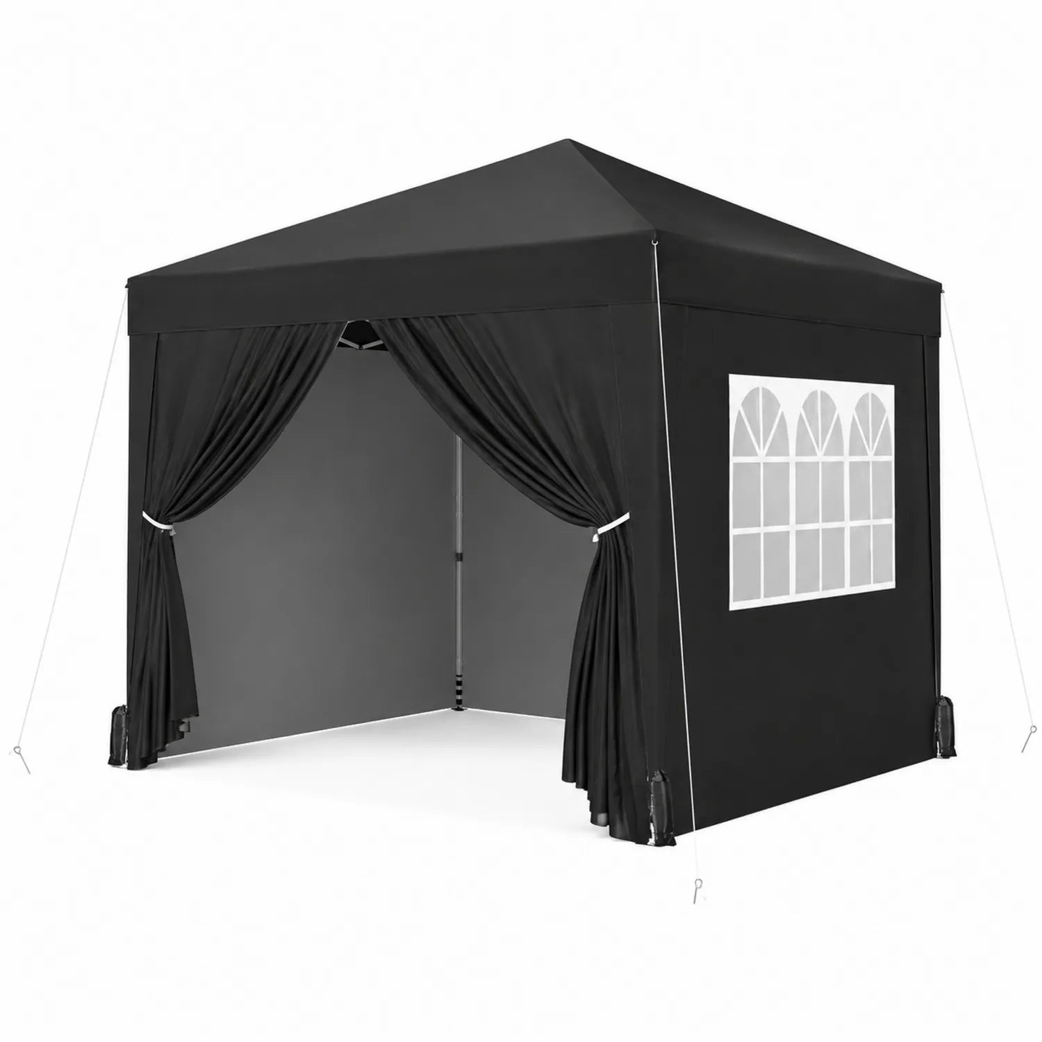 Pavillon Zelt 3x3m Polyester Stahl Schwarz