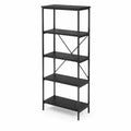 Regal 5 Ebenen Metall Schwarz 180x90x30 cm