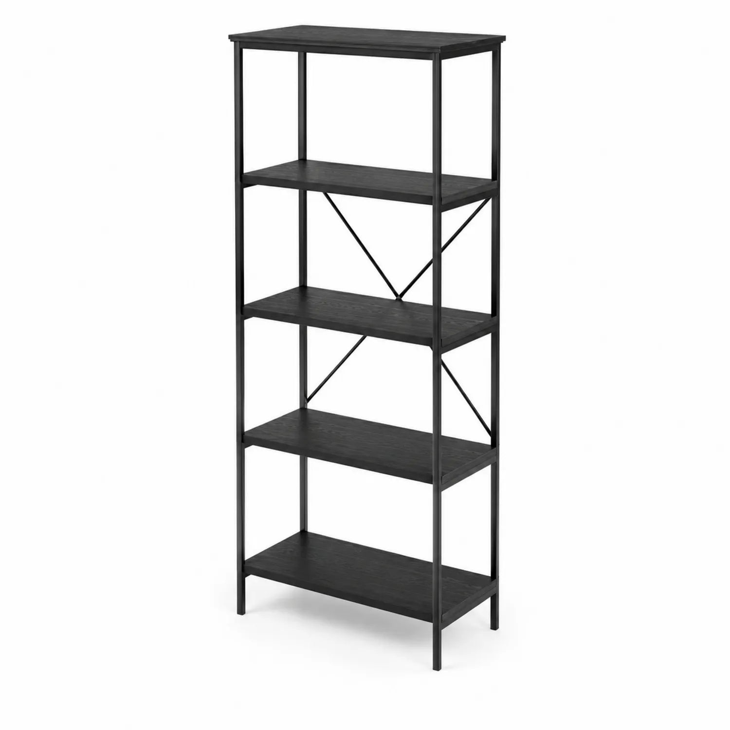 Regal 5 Ebenen Metall Schwarz 180x90x30 cm