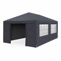 Gartenpavillon 3x6m Stahlrahmen Polyester Grau