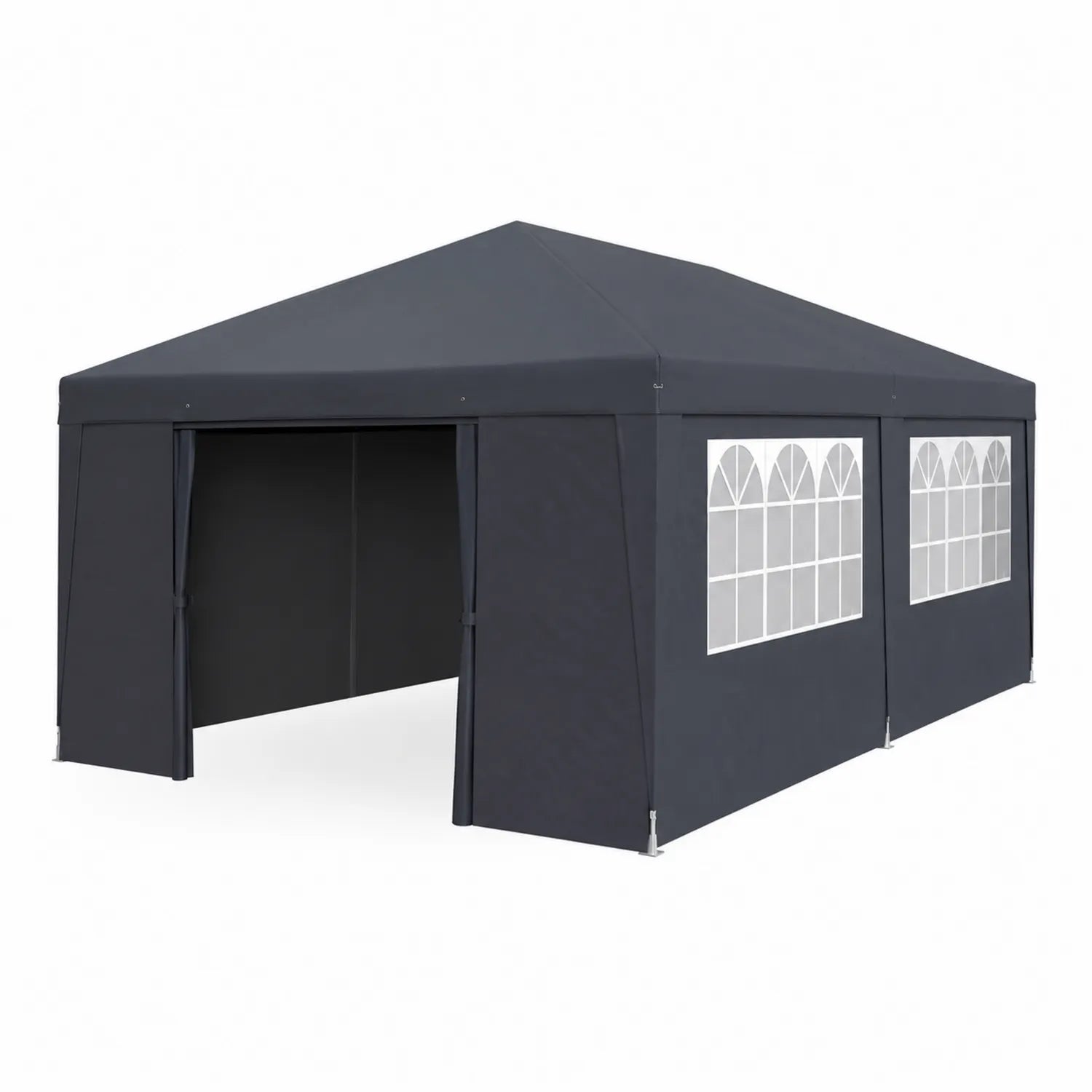 Gartenpavillon 3x6m Stahlrahmen Polyester Grau