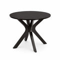 Runder Tisch 90 cm Durchmesser Holzfaserplatte Schwarz