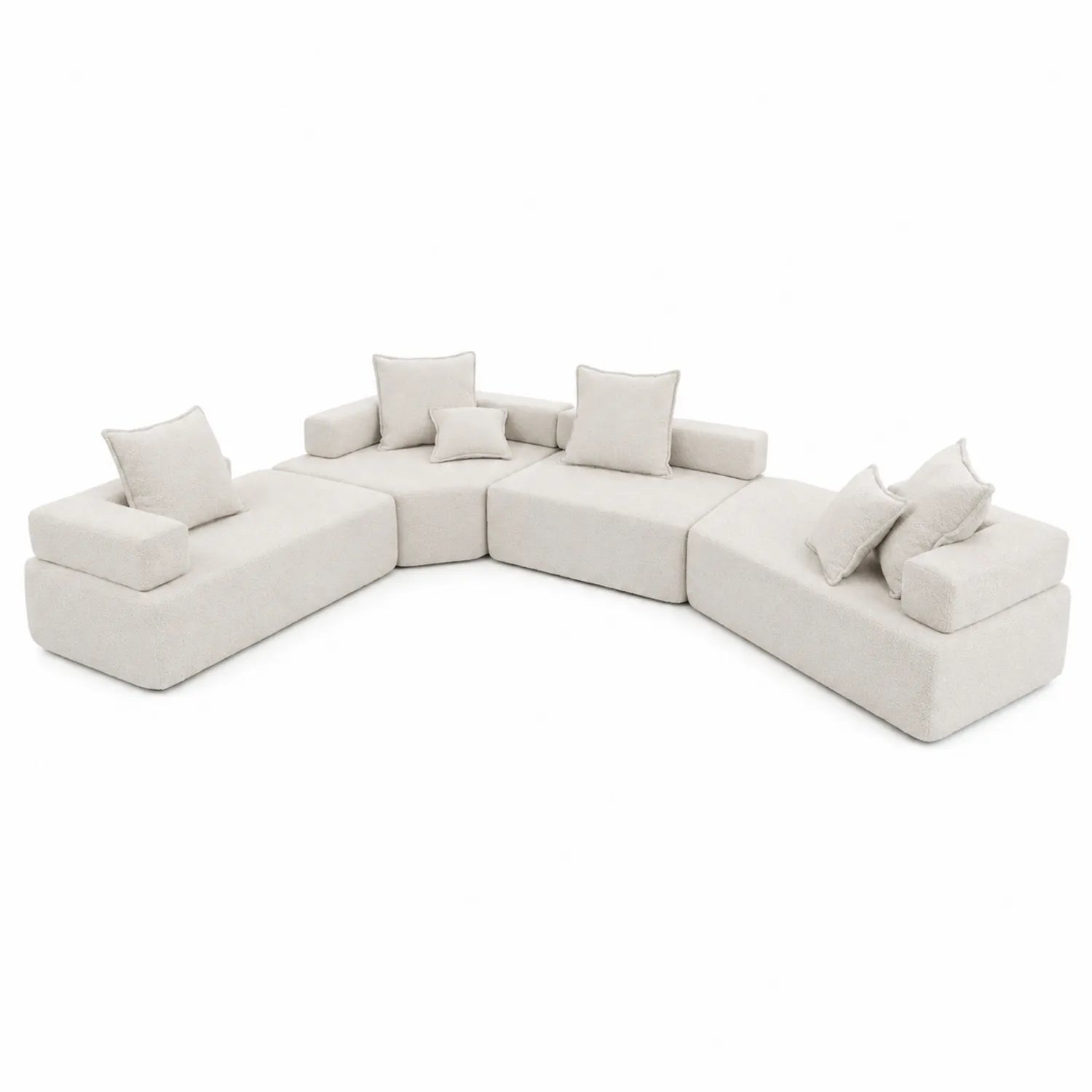 Modulares Ecksofa Set Stoff Beige 300x300 cm
