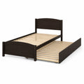 Einzelbett mit Ausziehbett aus Kiefernholz Dunkelbraun 90x200 cm