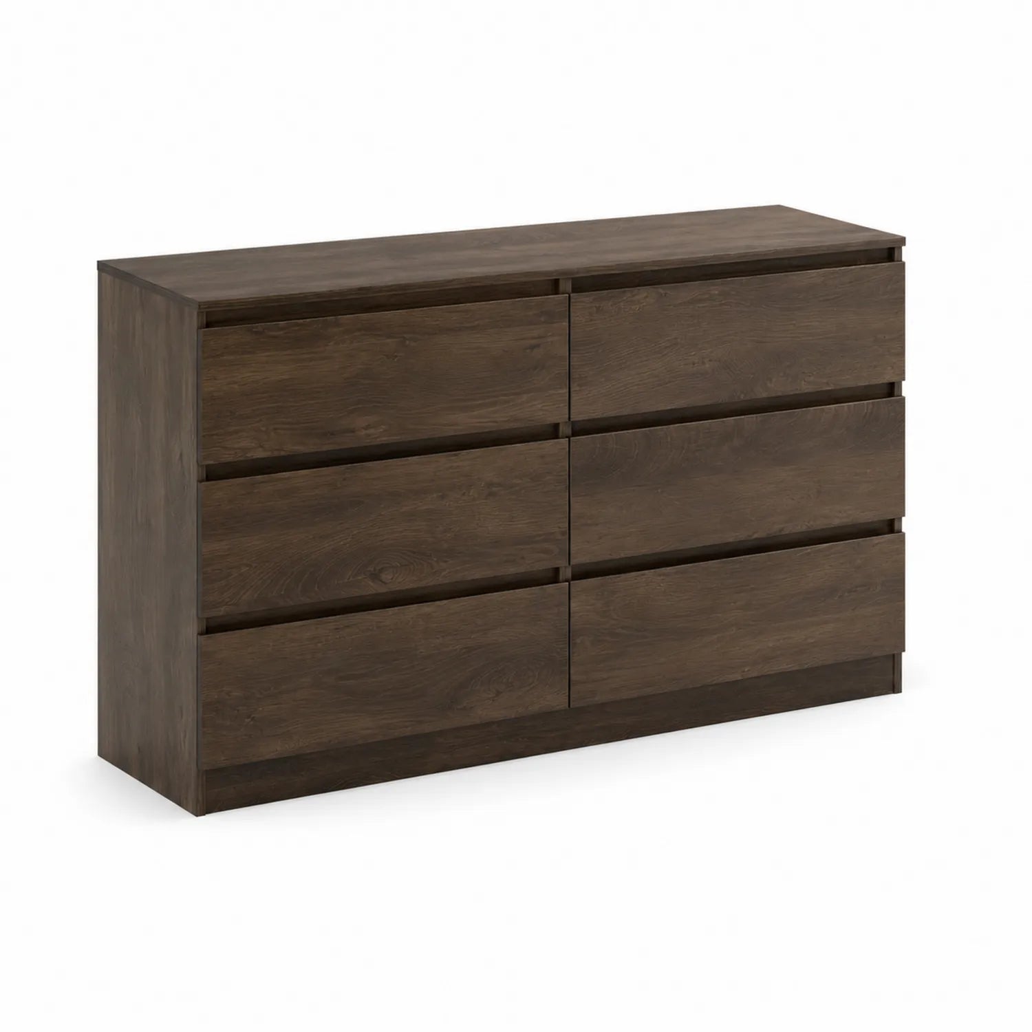 Kommode mit 6 Schubladen aus Holz Dunkelbraun