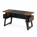 Schreibtisch Metallgestell 140x60x75cm Holzwerkstoff Schwarz/Braun