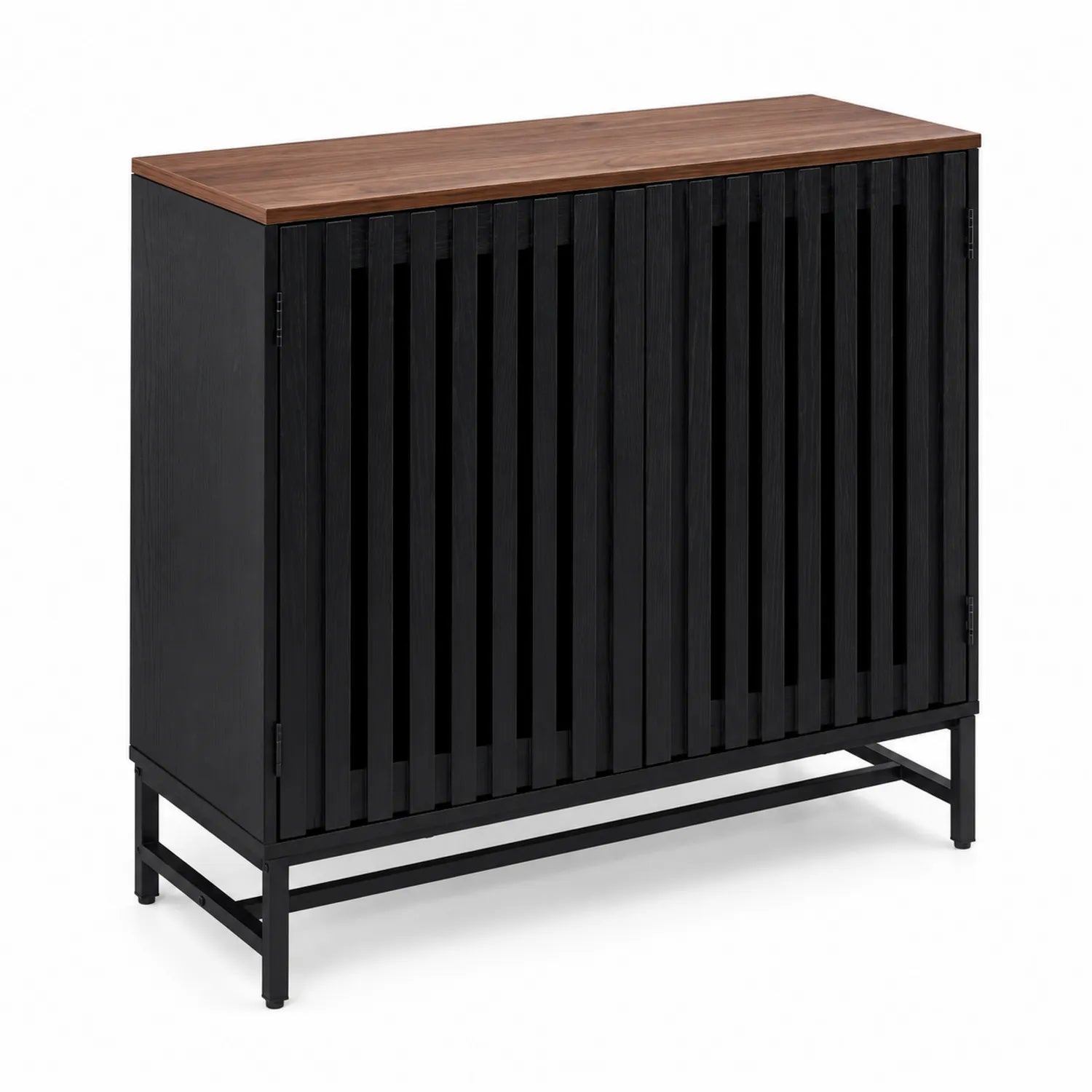 Sideboard Holz Schwarz/Dunkelbraun 100x40x80 cm