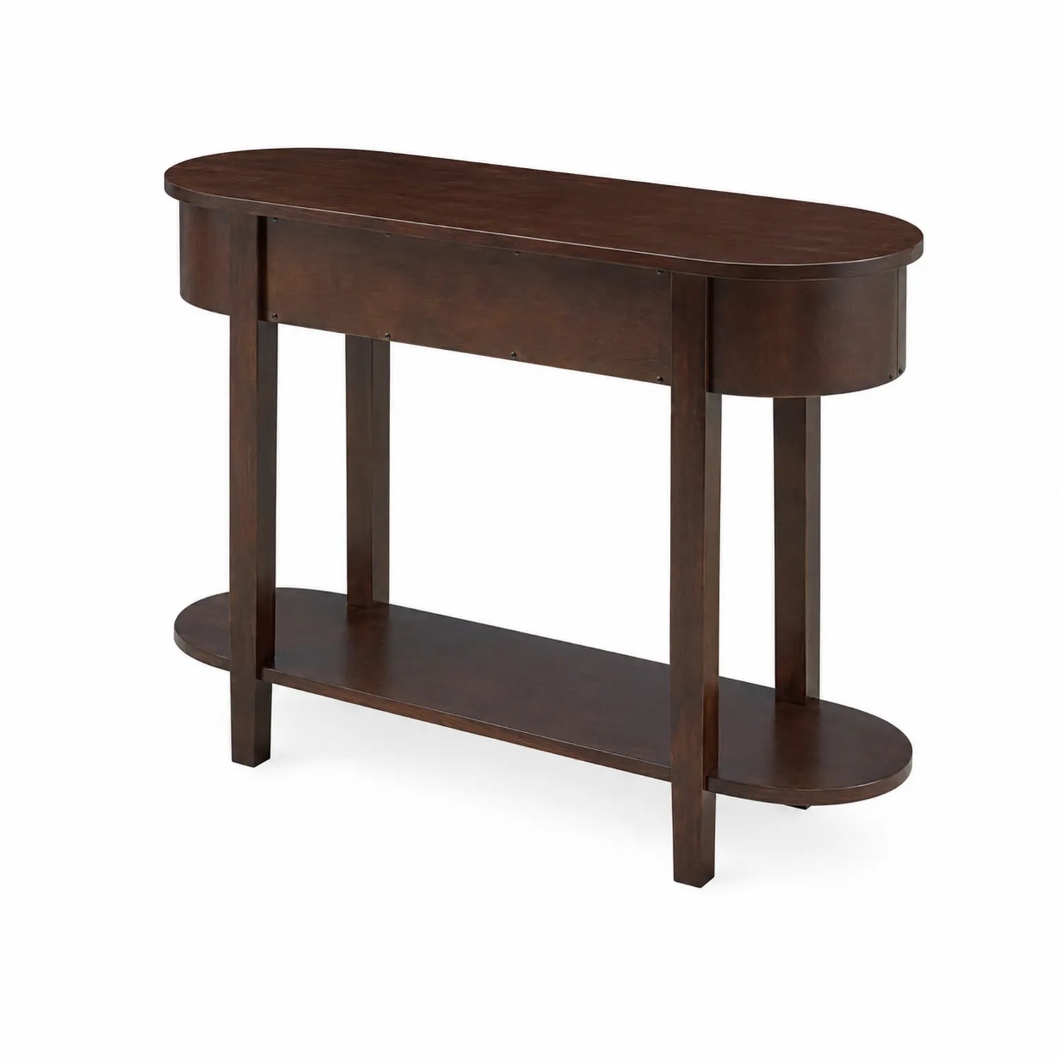 Ovaler Holzkonsolentisch 120cm Dunkelbraun