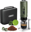 HIBREW Tragbarer Espressokocher mit USB-C, Kompatibel mit Kaffeepads und Pulver, Ideal für Reisen und Zuhause, Inklusive Faltbarem Ständer und Tragetasche