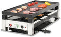 Solis Tischgrill 5-in-1 Raclette für 8 Personen - Edelstahl Elektrogrill mit Wok, Pizza, Crêpes und Grillfunktion - 1400W
