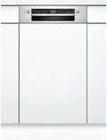 Bosch SPI2IKS10E Serie 2 Teilintegrierter Geschirrspüler, 45 cm, Edelstahl, Energieeffizienz, 9 Maßgedecke, Extra Trocken, Vario Besteckkorb, Home Connect