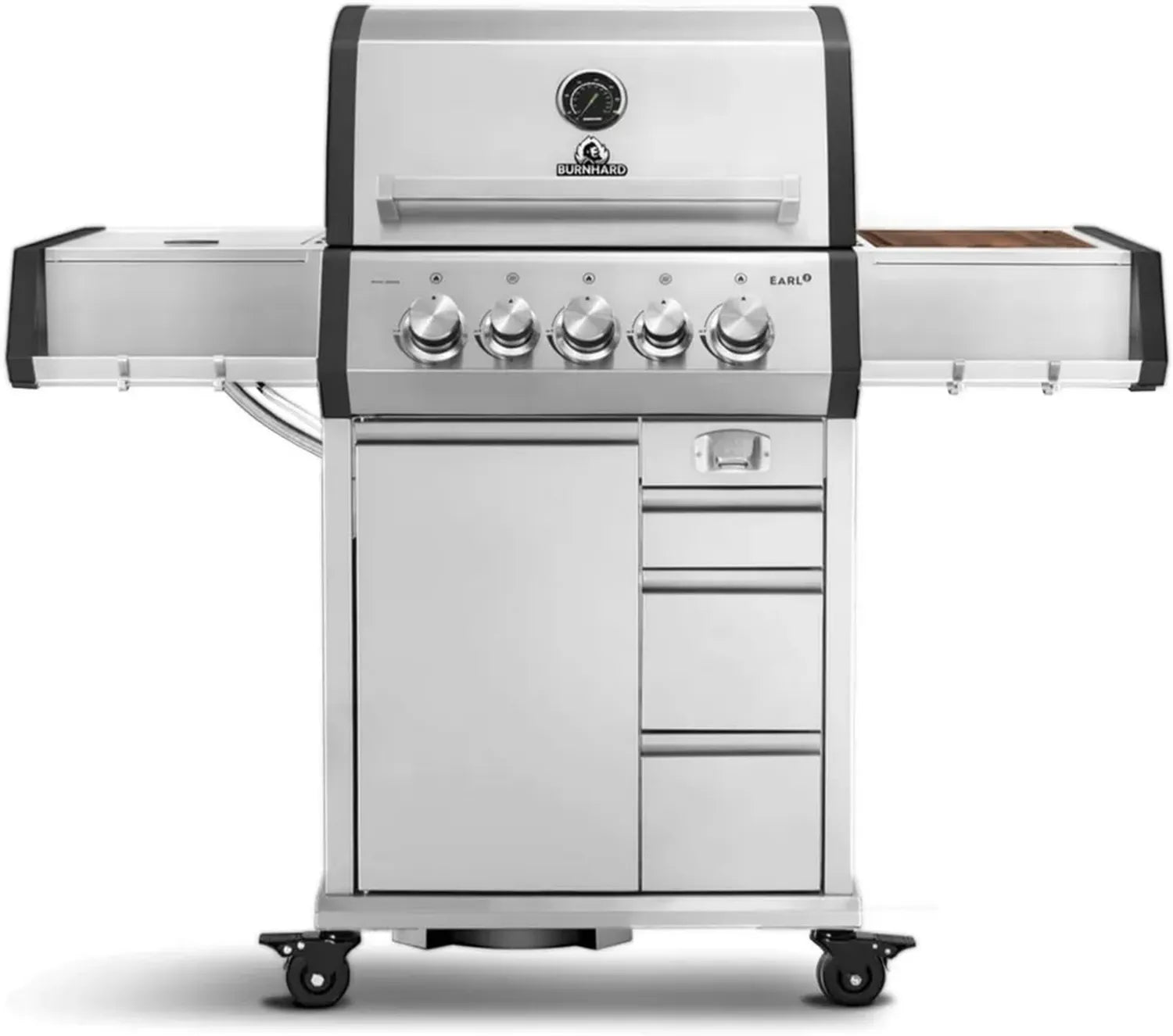 BURNHARD Gasgrill mit 3 Brennern, Infrarot-Seitenkochfeld & Edelstahlrost
