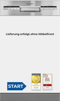 Exquisit Einbaugeschirrspüler 45 cm, teilintegriert, 9 Maßgedecke, ECO-Modus, Startzeitvorwahl, Edelstahl