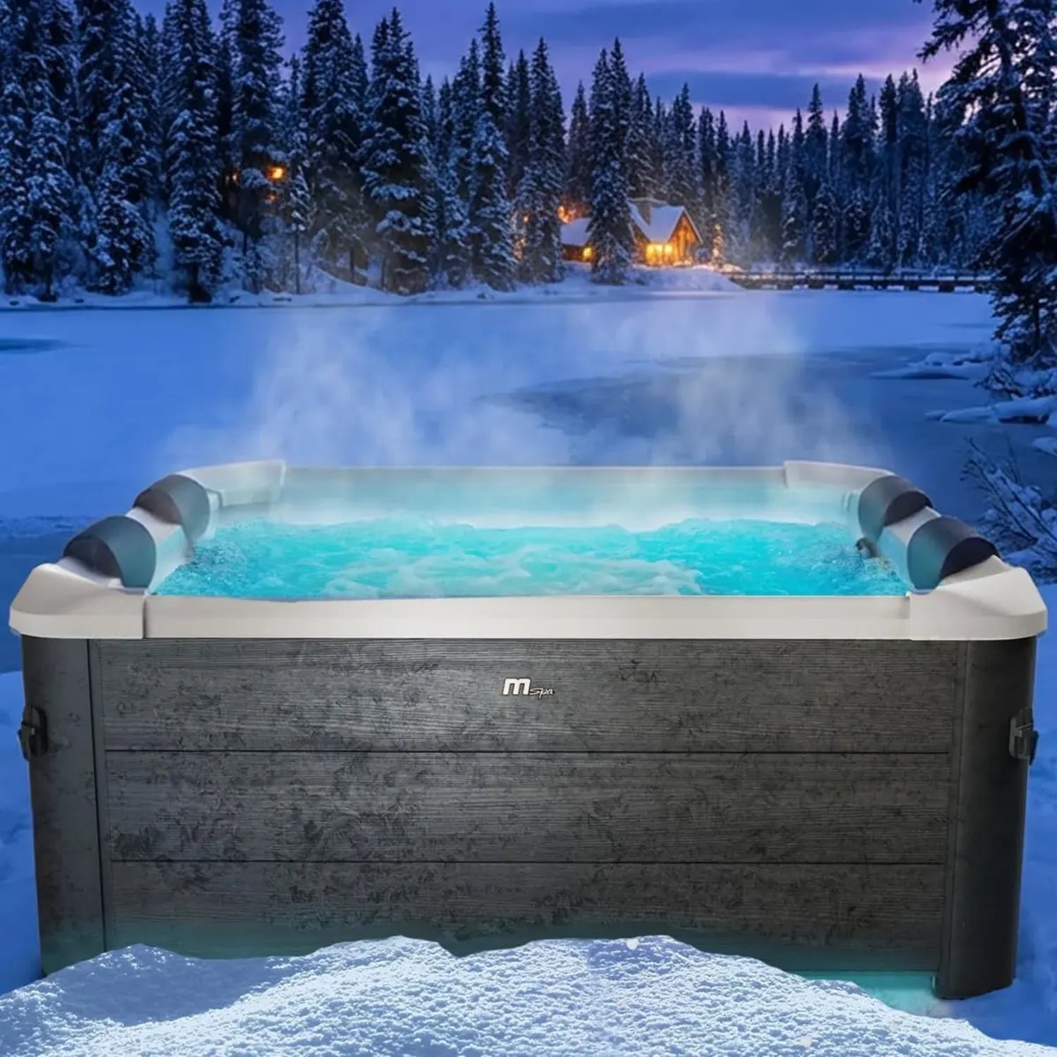 BRAST MSpa Oslo Whirlpool mit LED-Licht und 120 Massagedüsen, 6 Personen