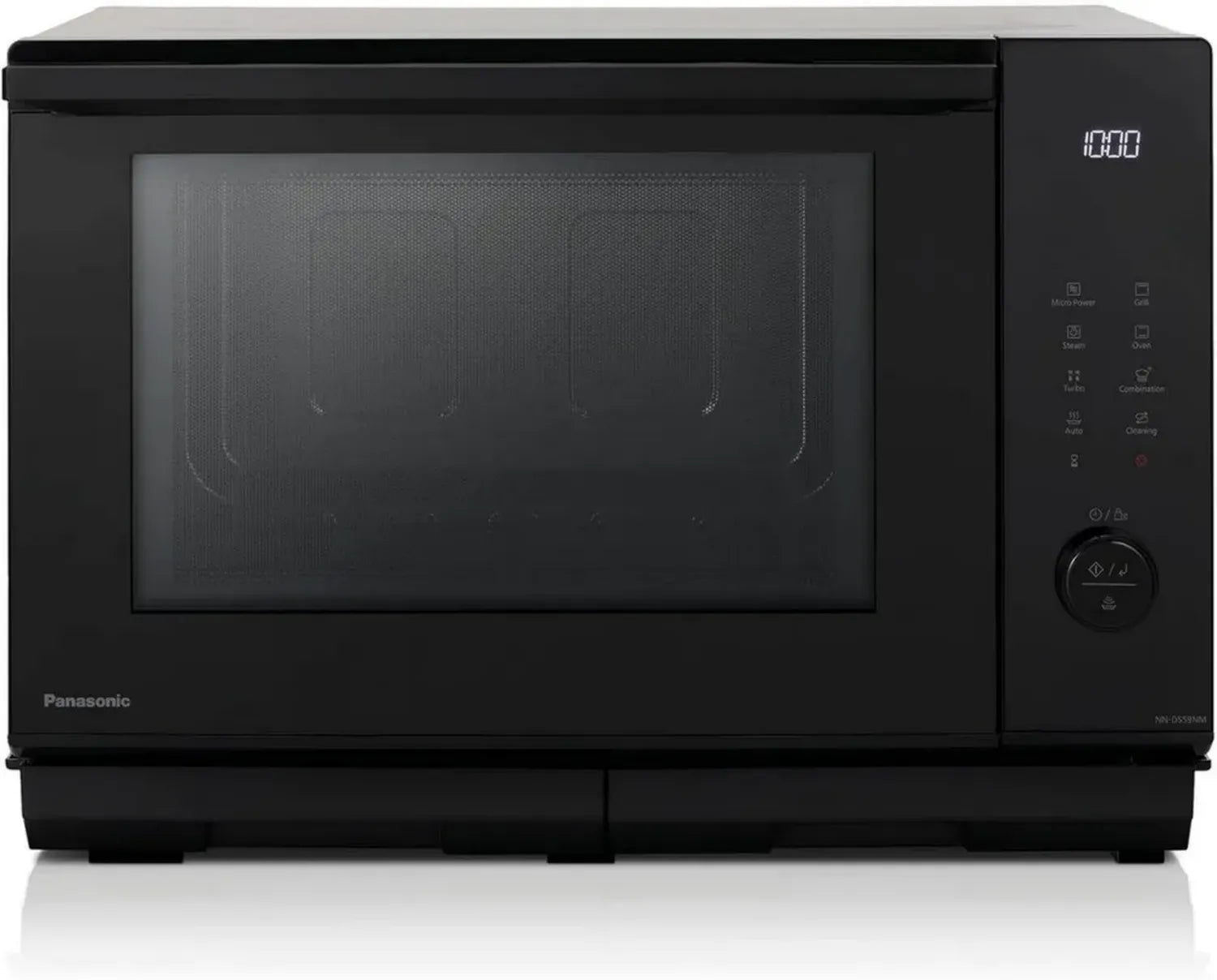 Panasonic 4-in-1 Mikrowelle mit Grill, 27L Flachbett, 1000W, Genius-Sensor, Schwarz