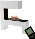 GLOW FIRE Elektrokamin Mozart mit 3D LED-Flammen und Knistereffekt, 110x120x35 cm, mit Fernbedienung und Holz-Deko, Weiß