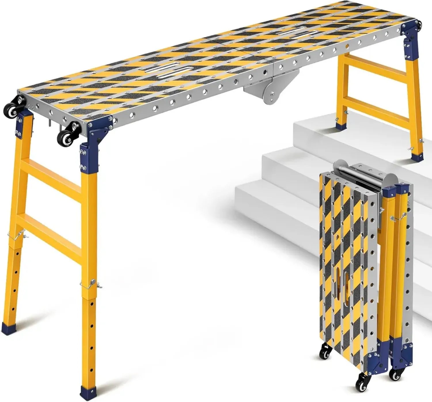 Multifunktionale Arbeitsplattform und Schweißtisch, klappbar, 160x36 cm, rutschfest, höhenverstellbar, bis 500 kg belastbar