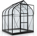 Vitavia Orion 3800 Gewächshaus, Schwarz, 3,8 m², 3 mm Sicherheitsglas, Wetterfest und Stabil, Ideal für Gemüseanbau und Pflanzenschutz