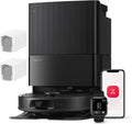 Roborock Qrevo Serie Staubsaugerroboter mit Wischfunktion, 8000Pa Saugleistung, Anti-Verwicklungs-Seitenbürste, Hindernisvermeidung, LiDAR-Navigation, Multifunktions-Dock, Schwarz