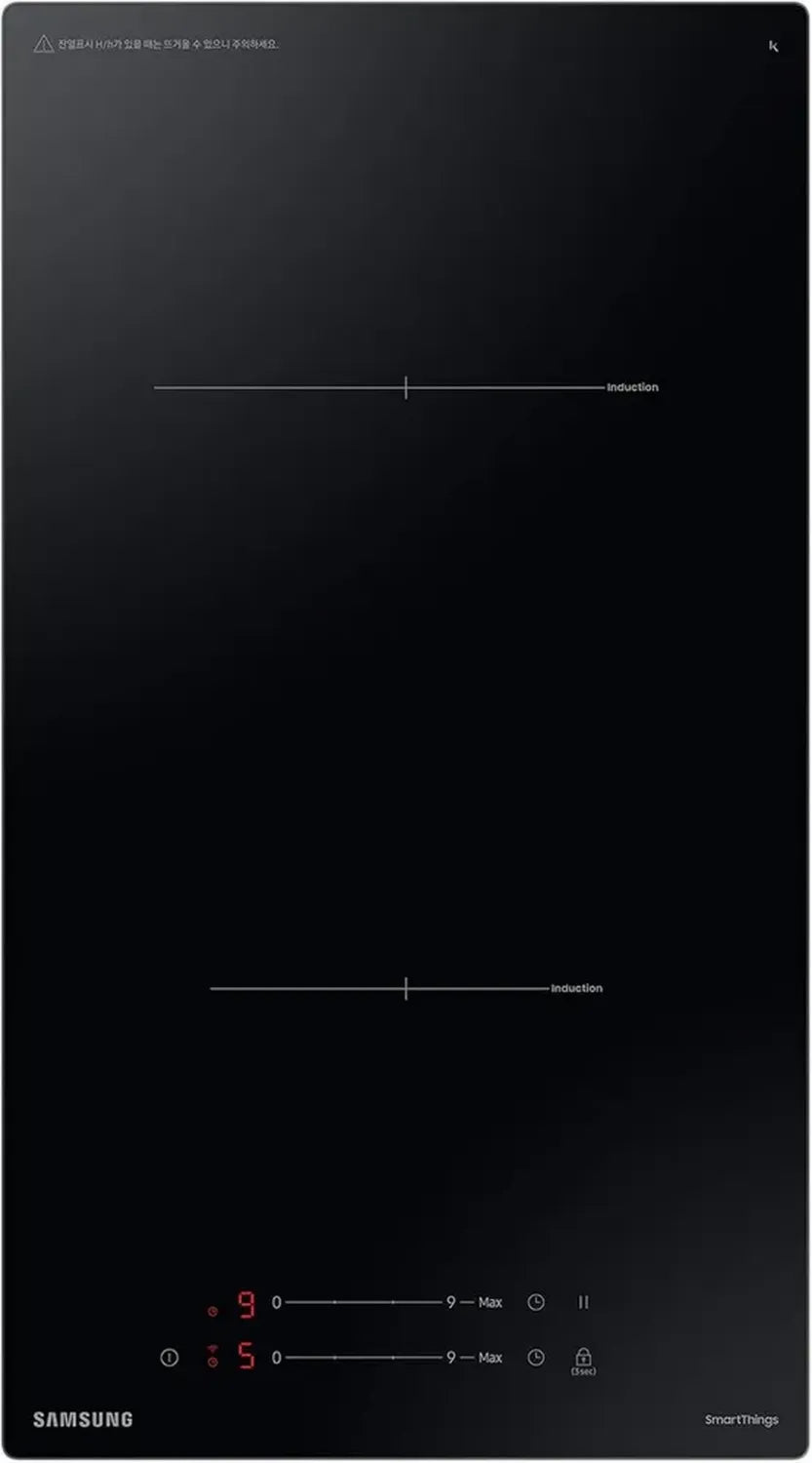 Samsung Induktionskochfeld 30 cm, 2 Zonen, Glaskeramik, Wi-Fi, Kindersicherung, Timer, Schwarz