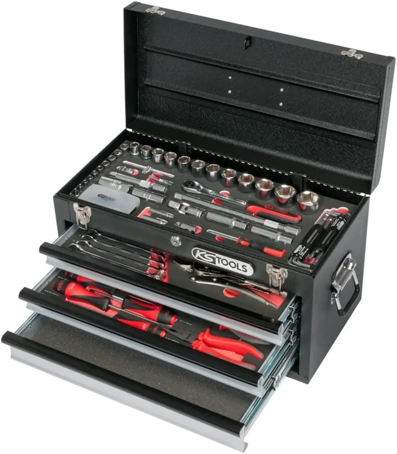 KS Tools 922.0100 100-tlg. Werkzeugkoffer mit 3 Schubladen