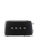 Smeg, 2-Scheiben-Toaster mit langen Schlitzen, 6 Bräunungsstufen, Heiz-, Abtau- und Bagel-Funktion, Krümelschublade, 950W, Schwarz