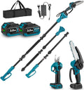 Yofidra 4-in-1 Teleskop-Astsäge & Baumschere - Bürstenlos, 6-Zoll-Kettensäge mit 200 cm ausziehbarer Stange, 180° verstellbar, inkl. 2 x 3,0Ah Akkus