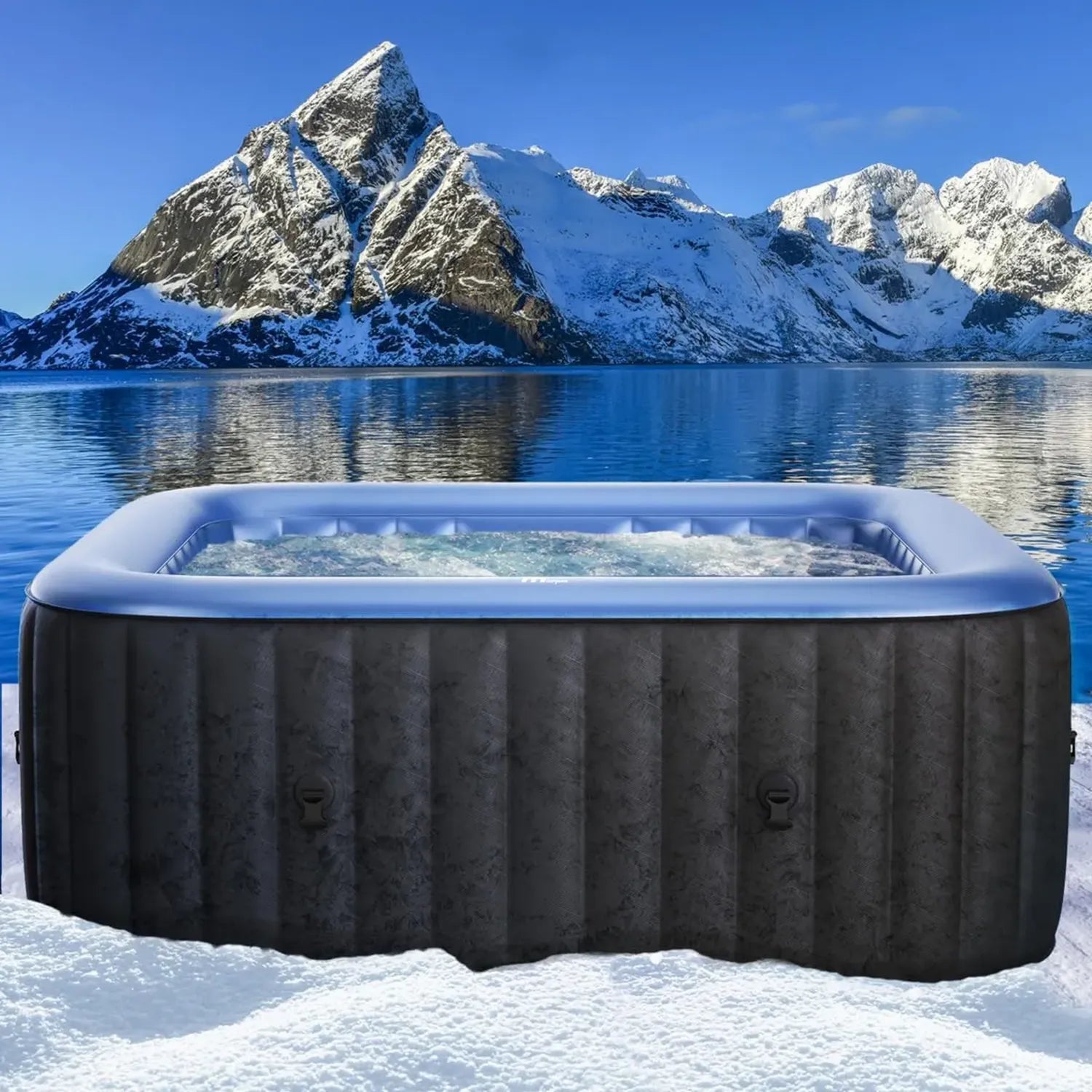 Aufblasbarer Whirlpool für 4 Personen - MSpa Tekapo mit 108 Massagedüsen, Energiespar-Timer und Heizfunktion