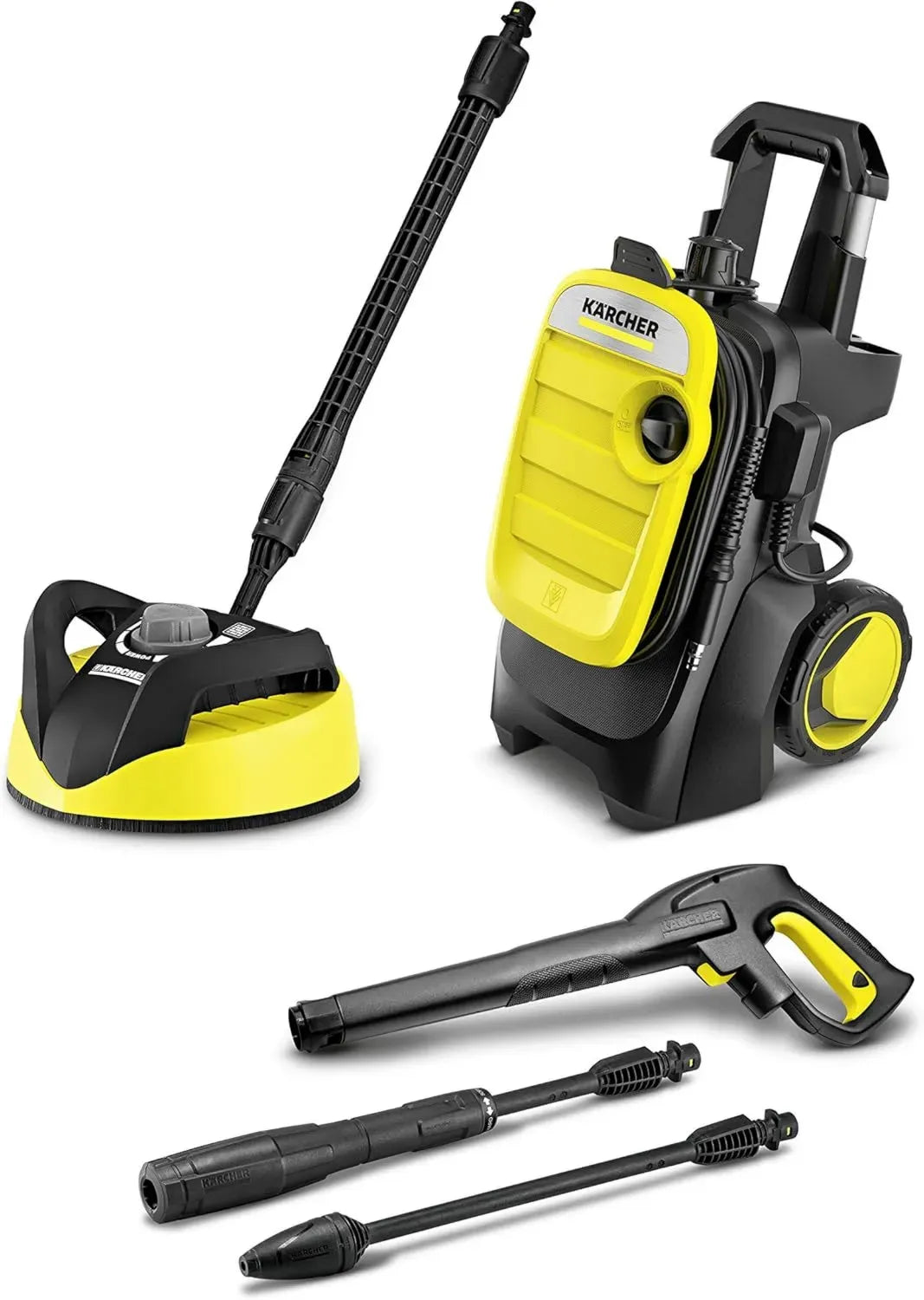 Kärcher K 5 Hochdruckreiniger Compact mit T 5 Flächenreiniger, 145 bar, 500 l/h, inkl. Stein- und Fassadenreiniger