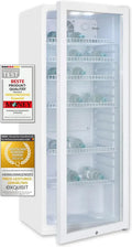 Exquisit Kühlvitrine mit Glastür, 237 L, Weiß, mit Schloss