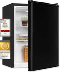 Kompakter Exquisit Kühlschrank 52L, Schwarz, LED-Beleuchtung, Glasböden, 45cm