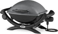 Weber Q 1400 Elektrogrill mit Gusseisenrost, Kompakt und Tragbar, 43x32 cm Grillfläche, Abnehmbarer Fettauffangbehälter, 1,8 m Kabel, Schnellheizfunktion, Schwarz