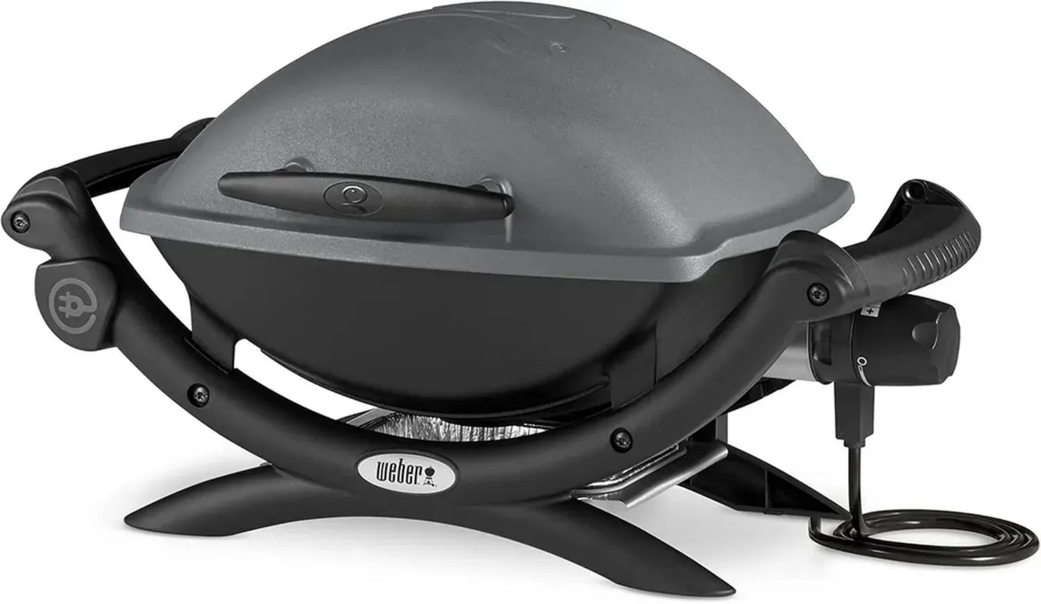 Weber Q 1400 Elektrogrill mit Gusseisenrost, Kompakt und Tragbar, 43x32 cm Grillfläche, Abnehmbarer Fettauffangbehälter, 1,8 m Kabel, Schnellheizfunktion, Schwarz