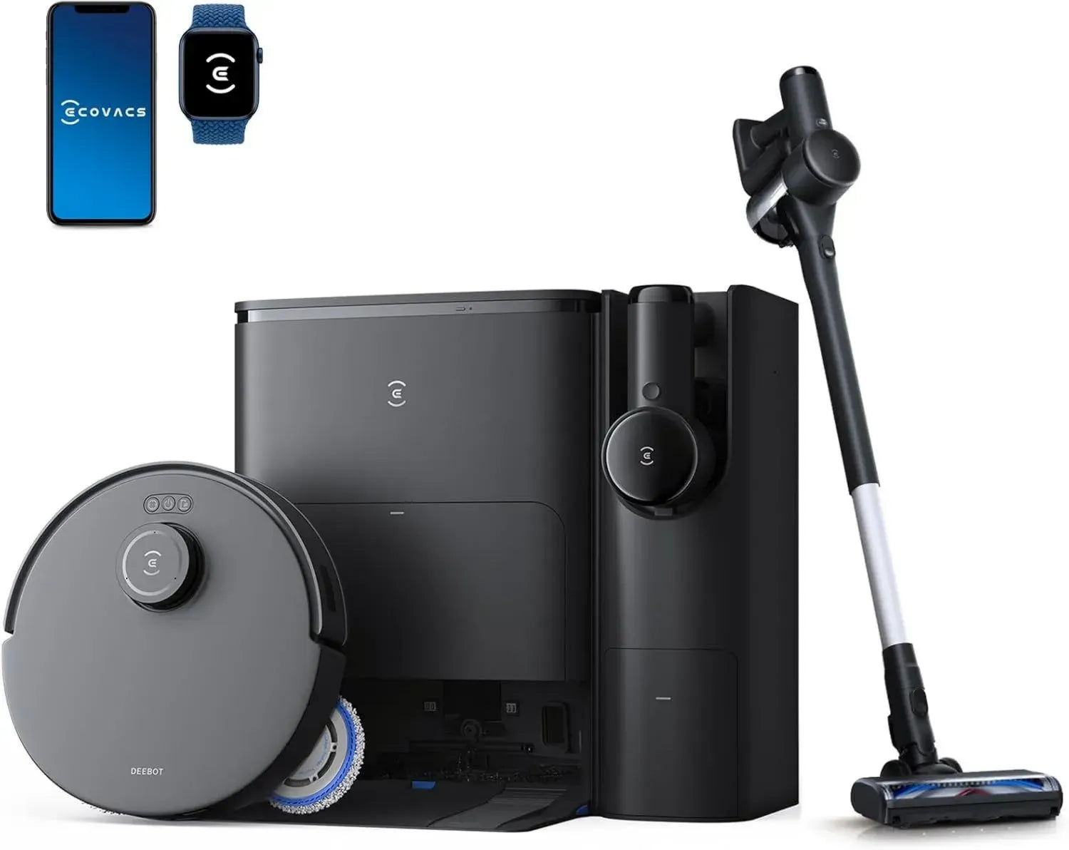 ECOVACS DEEBOT T30S Saugroboter mit Wischfunktion und All-in-One Reinigungsstation, 11000Pa, ZeroTangle-Technologie und TruEdge-Kantenreinigung