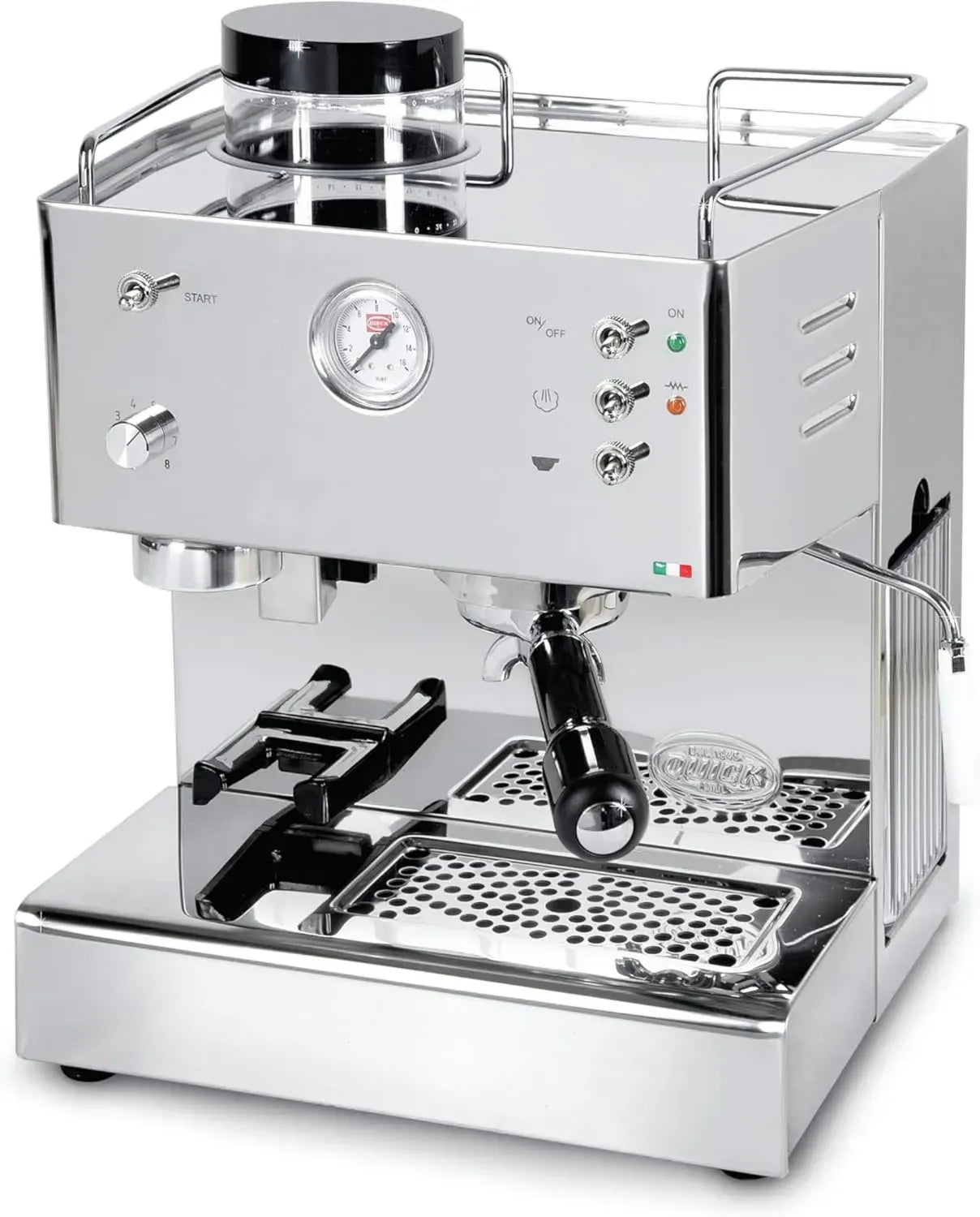 QuickMill Pegaso Kaffeemaschine mit integriertem Edelstahlmahlwerk