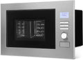Bomann® Einbau-Mikrowelle 25L mit Grill und Heißluft, 900W/1300W/2300W, Edelstahl
