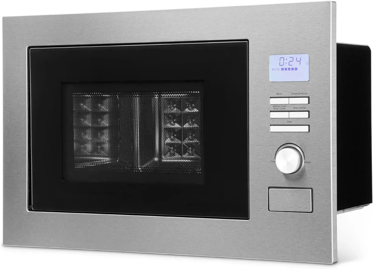Bomann® Einbau-Mikrowelle 25L mit Grill und Heißluft, 900W/1300W/2300W, Edelstahl