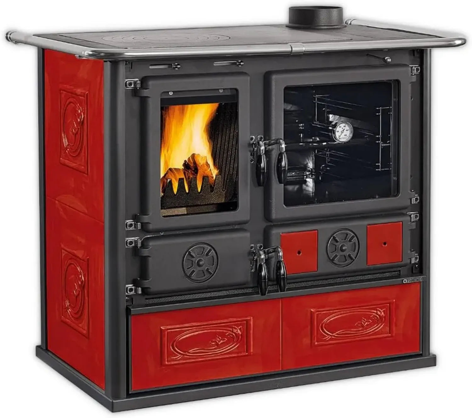 Nordica Holzofen ROSA.16 Keramik, 8,8 kW, Bordeaux