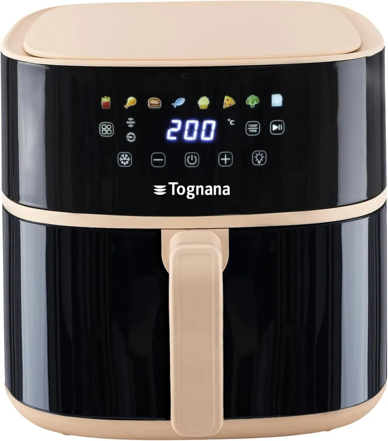 Tognana Iridea Heißluftfritteuse 8L, Kunststoff und Edelstahl, Champagner-Finish