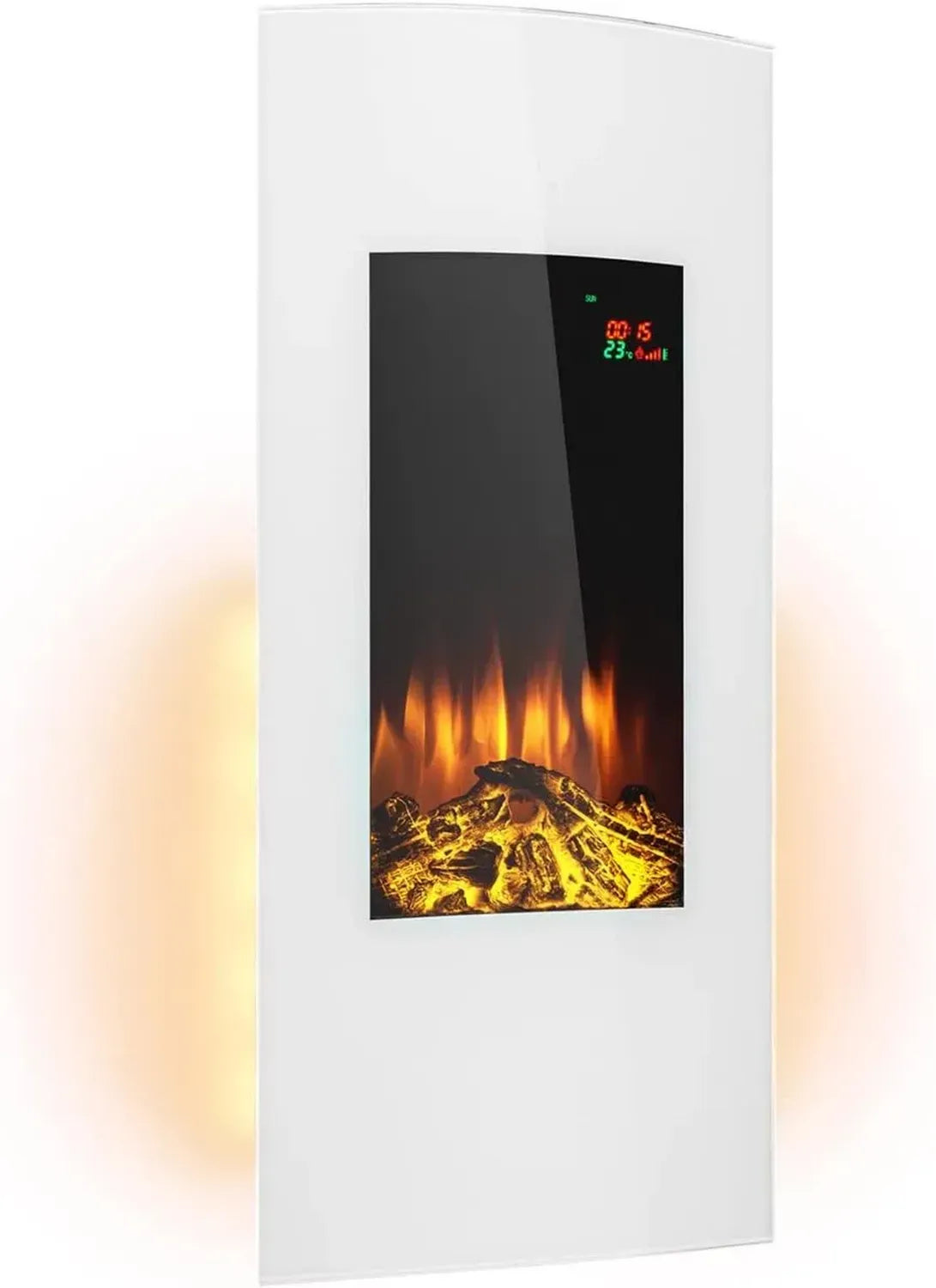 Klarstein Elektrokamin mit LED-Flammeneffekt, Wandmontage, 2000W Heizleistung, Einstellbarer Thermostat und Timer