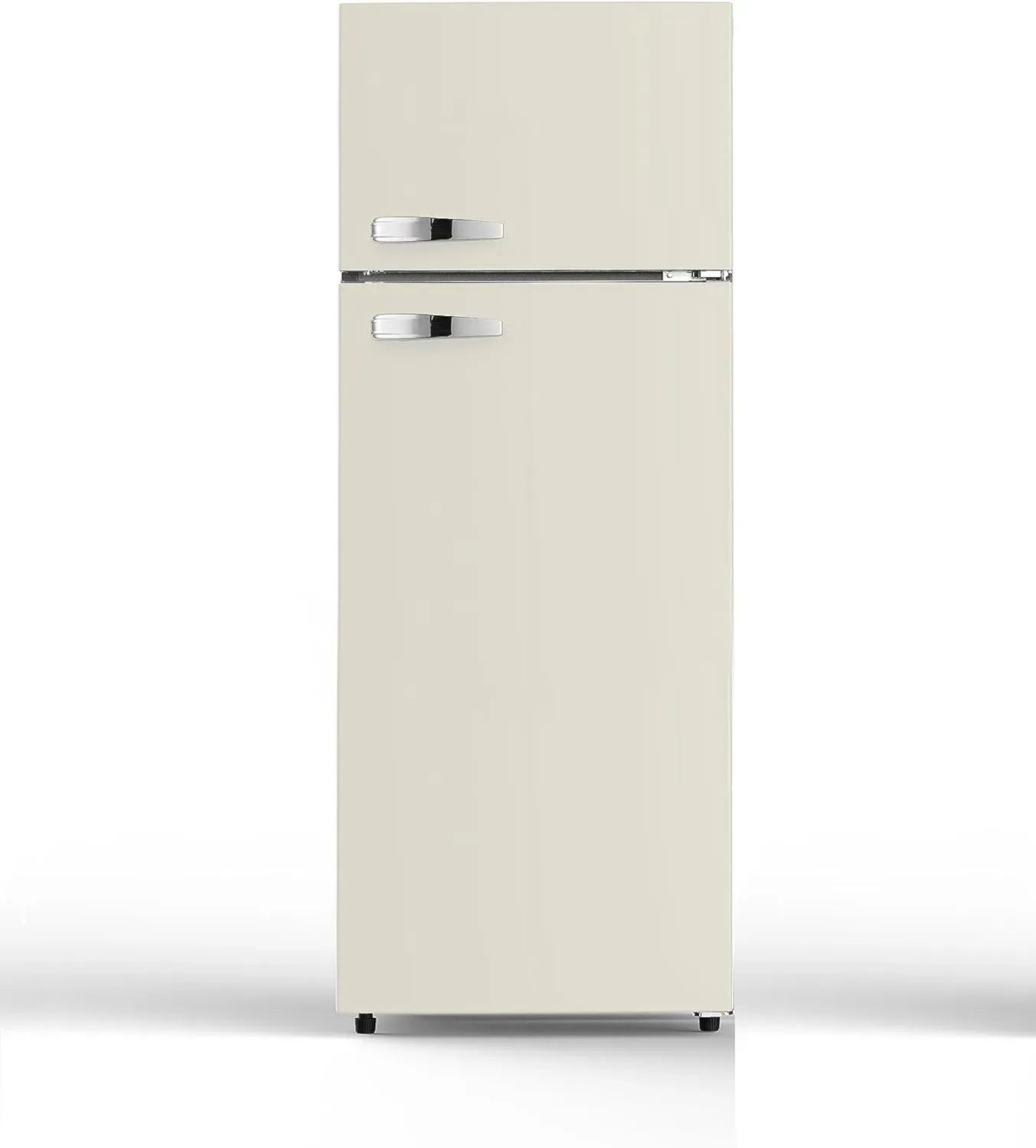 PKM Retro Kühl-Gefrierkombination Creme 208L, 4-Sterne Gefrierfach, 41 dB