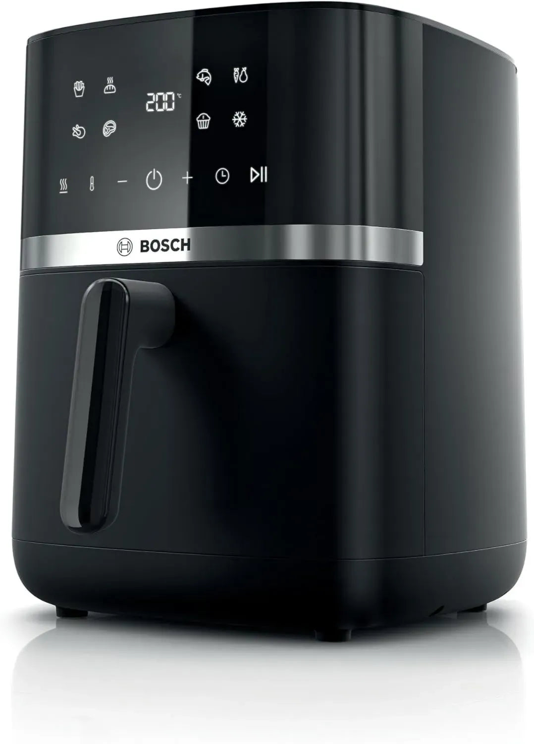 Bosch Heiße Luftfritteuse Serie 4 XL, 6,1L, 7 Programme, Schwarz, Auftauen & Warmhalten, Touchscreen