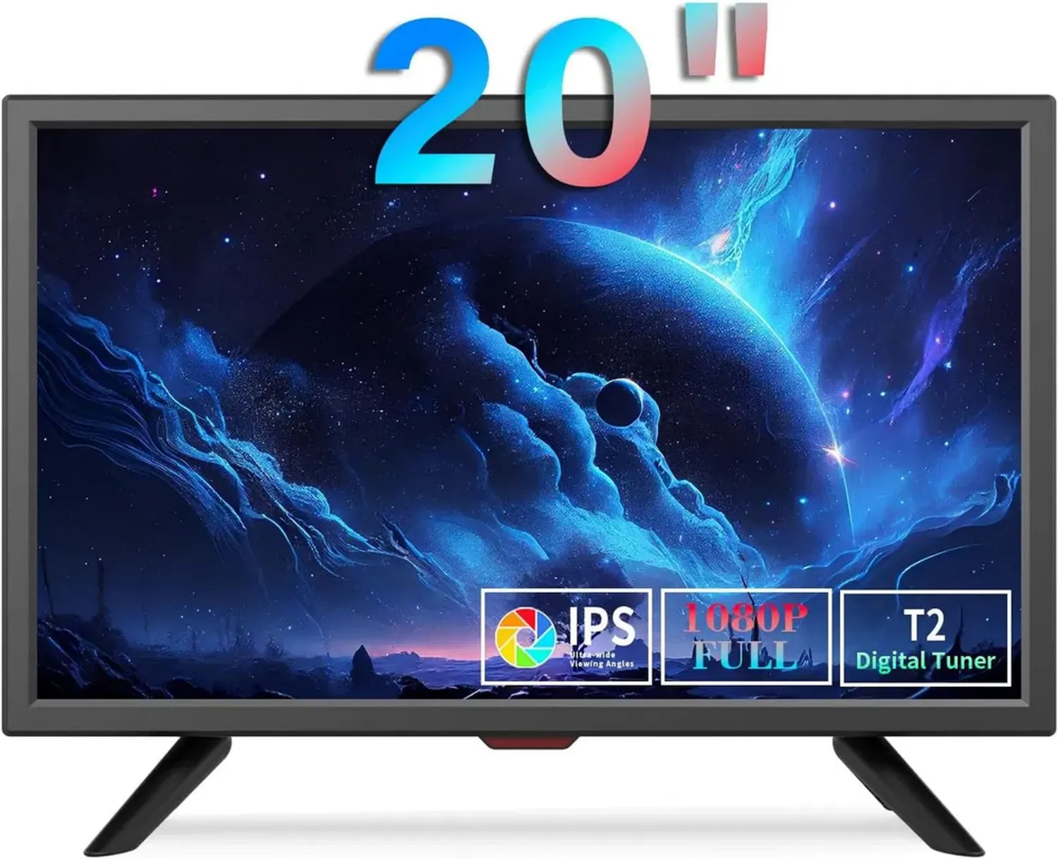 KCR 20 Zoll LED-TV mit DVB-T2 Tuner, HDMI/VGA, USB, 12V Auto- und Netzadapter