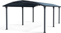 Palram Arcadia Carport 6,5x3,5 m - Robuster Aluminium-Stahl-Mix, Einfache Montage, Anthrazit mit Regenrinne, 10 Jahre Garantie