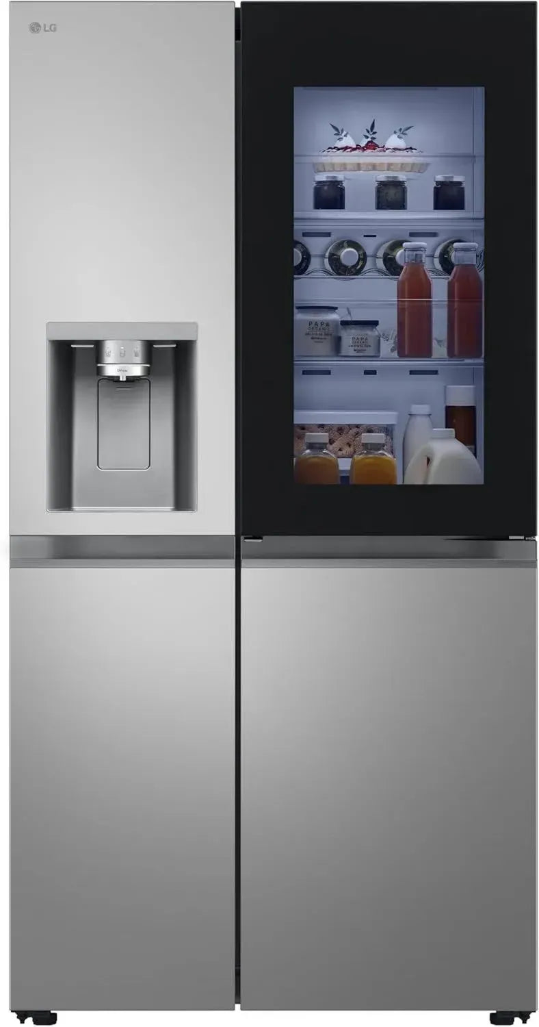 LG Side-by-Side-Kühlschrank GSXE81PYBD – Wasserspender, No-Frost, InstaView, 91,3 cm, Silber