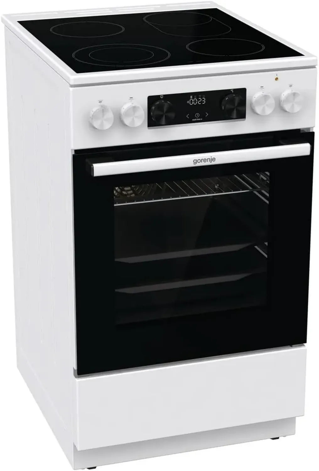 Gorenje Elektro-Standherd 50cm, Glaskeramik, 70L, AirFry, ExtraSteam, Weiß