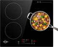 Induktionskochfeld 60 cm, 3 Zonen, Power Booster, Touch-Bedienung, 9 Stufen, Timer, Kindersicherung, Abschaltautomatik, 5500W