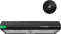 Effiziente FIREGAS 60 cm Dunstabzugshaube, 250 m³/h, 3 Stufen, leise LED-Beleuchtung, Kohlefilter, A+ Energieklasse, Schwarz