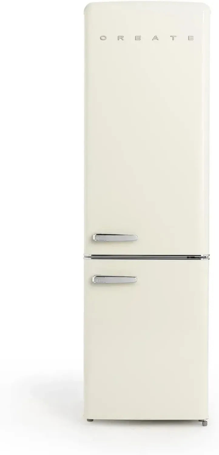 Retro Kühlschrank im Vintage-Stil, 244L, Cremefarben
