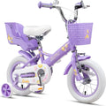 Kinderrad Glerc 12-20 Zoll mit Puppensitz, Korb und Stützrädern, für Mädchen von 2-13 Jahren